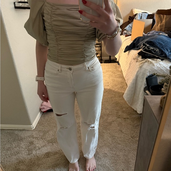 Beige Ruched Top - Picture 1 of 6
